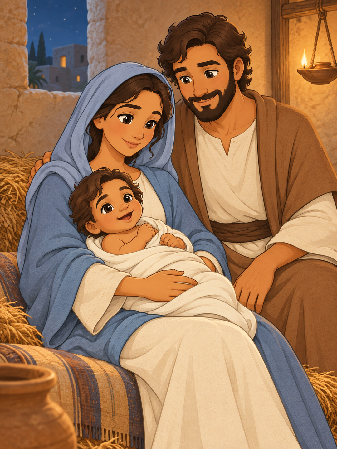 Page 1 illustration for The Night Jesus Was Born