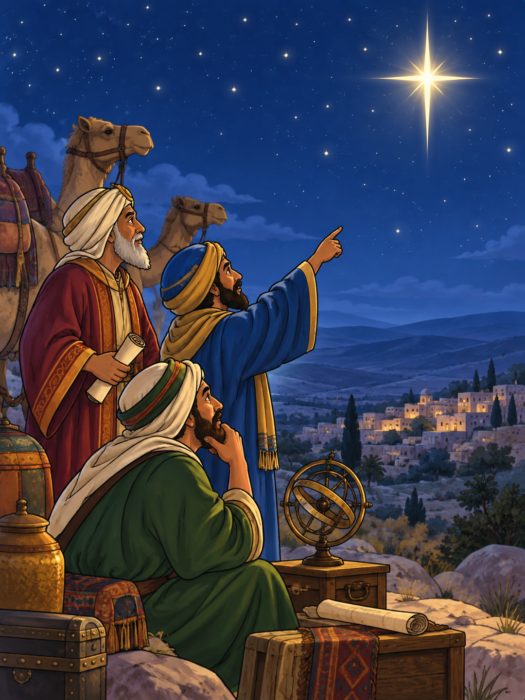 Page 1 illustration for The Wise Men and the Star