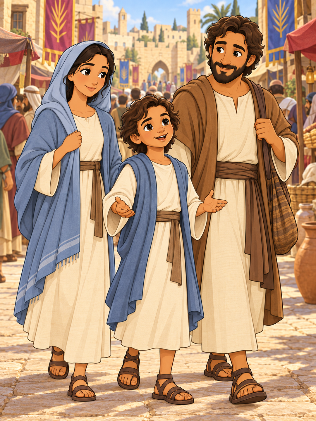 Page 1 illustration for The Boy Jesus in the Temple