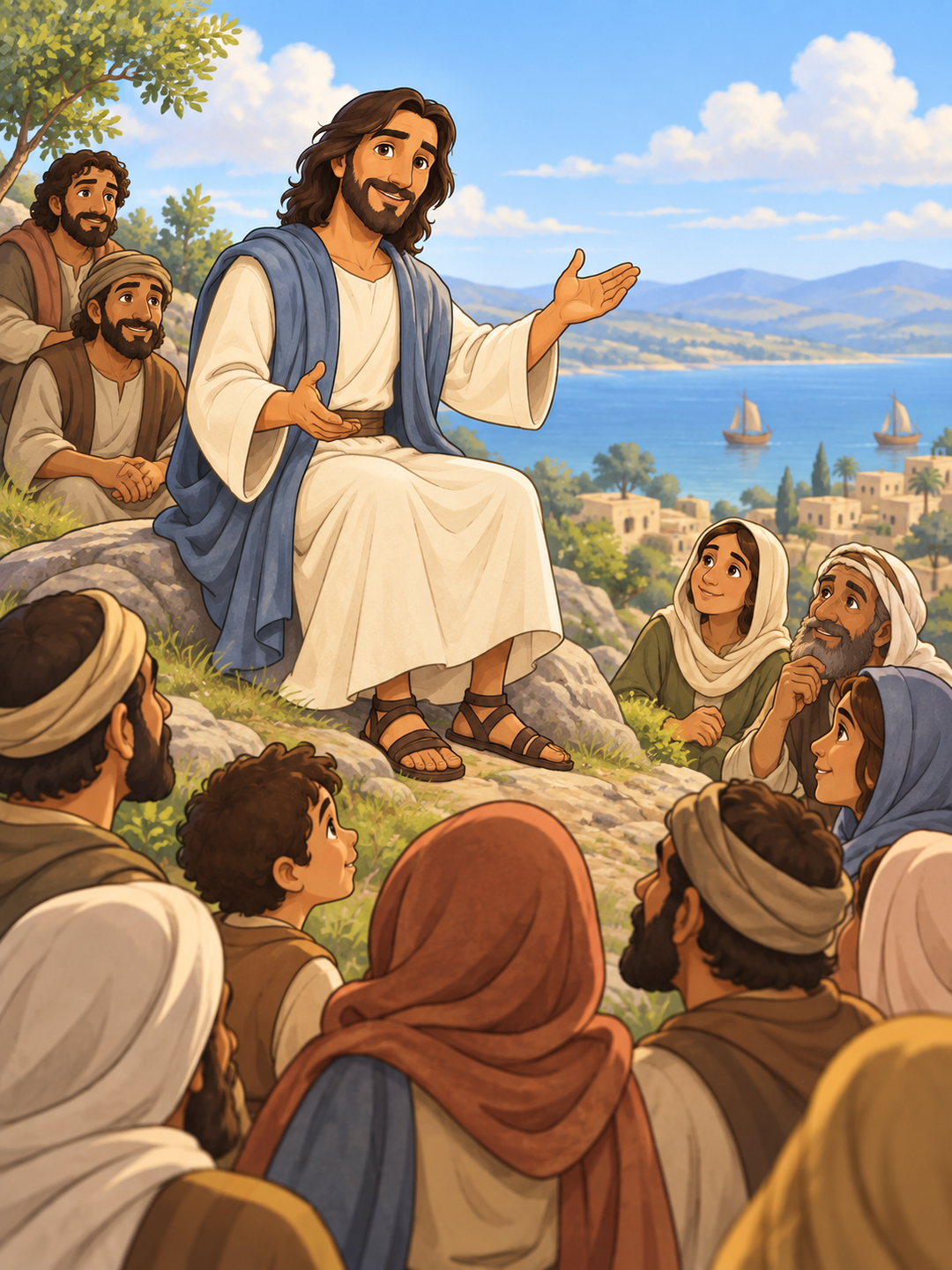 Page 1 illustration for Jesus Teaches Us How to Live and Pray