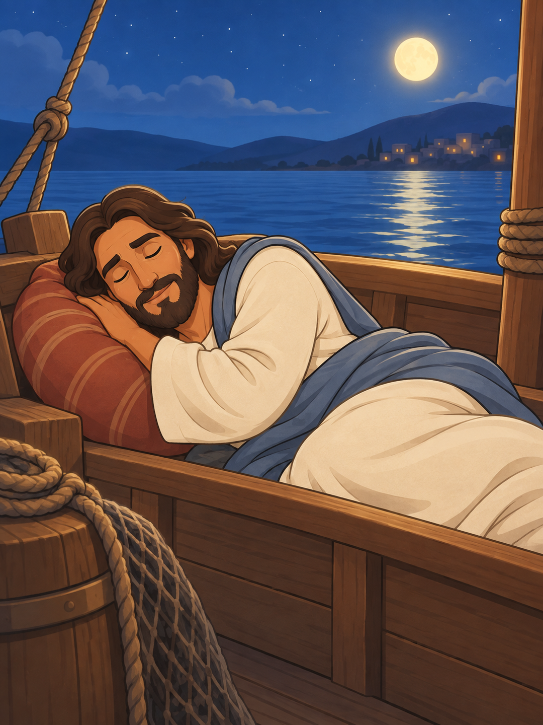 Page 1 illustration for Jesus Calms the Stormy Sea