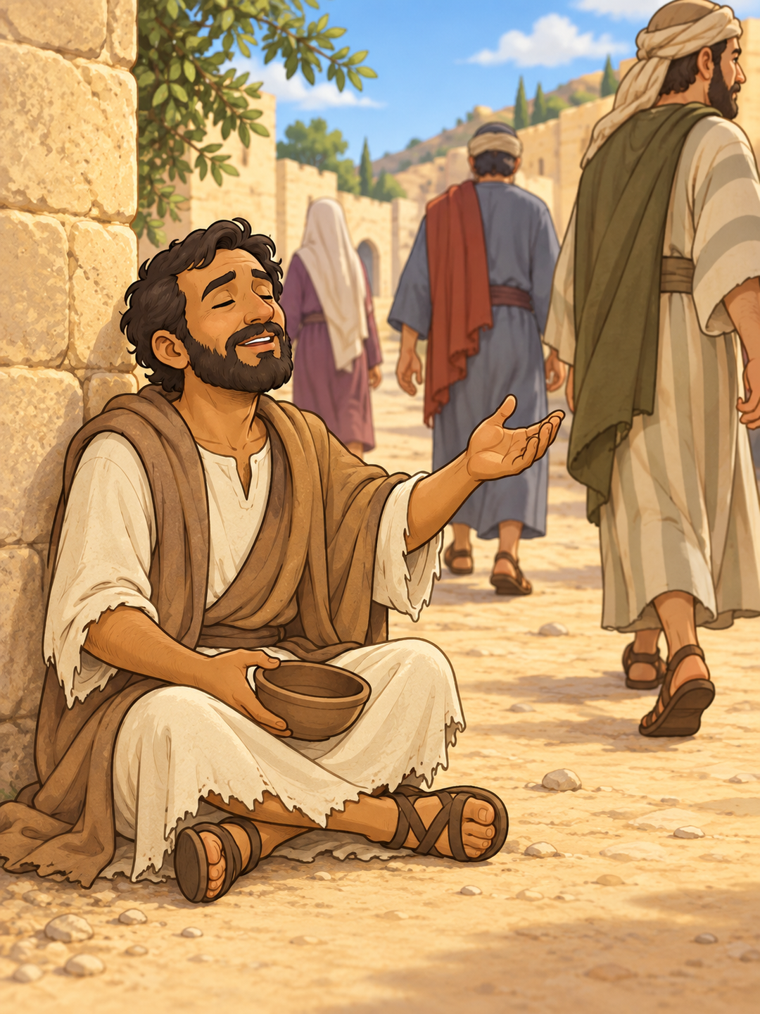 Page 1 illustration for Jesus Heals Bartimaeus