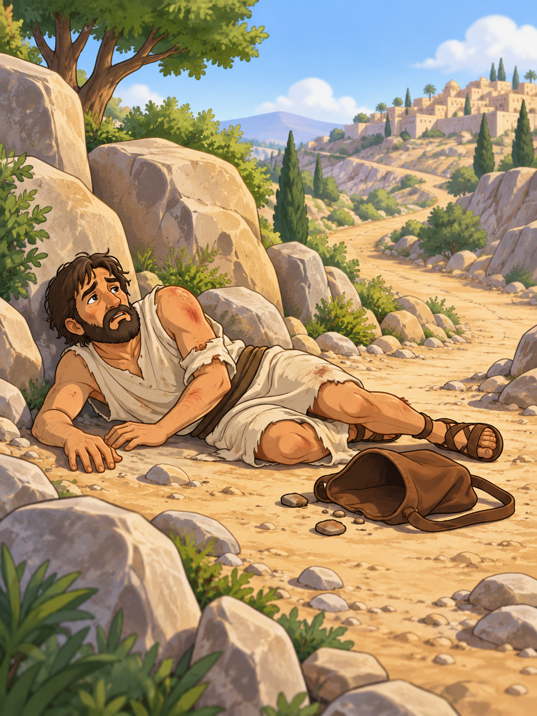 Page 1 illustration for The Story of the Good Samaritan