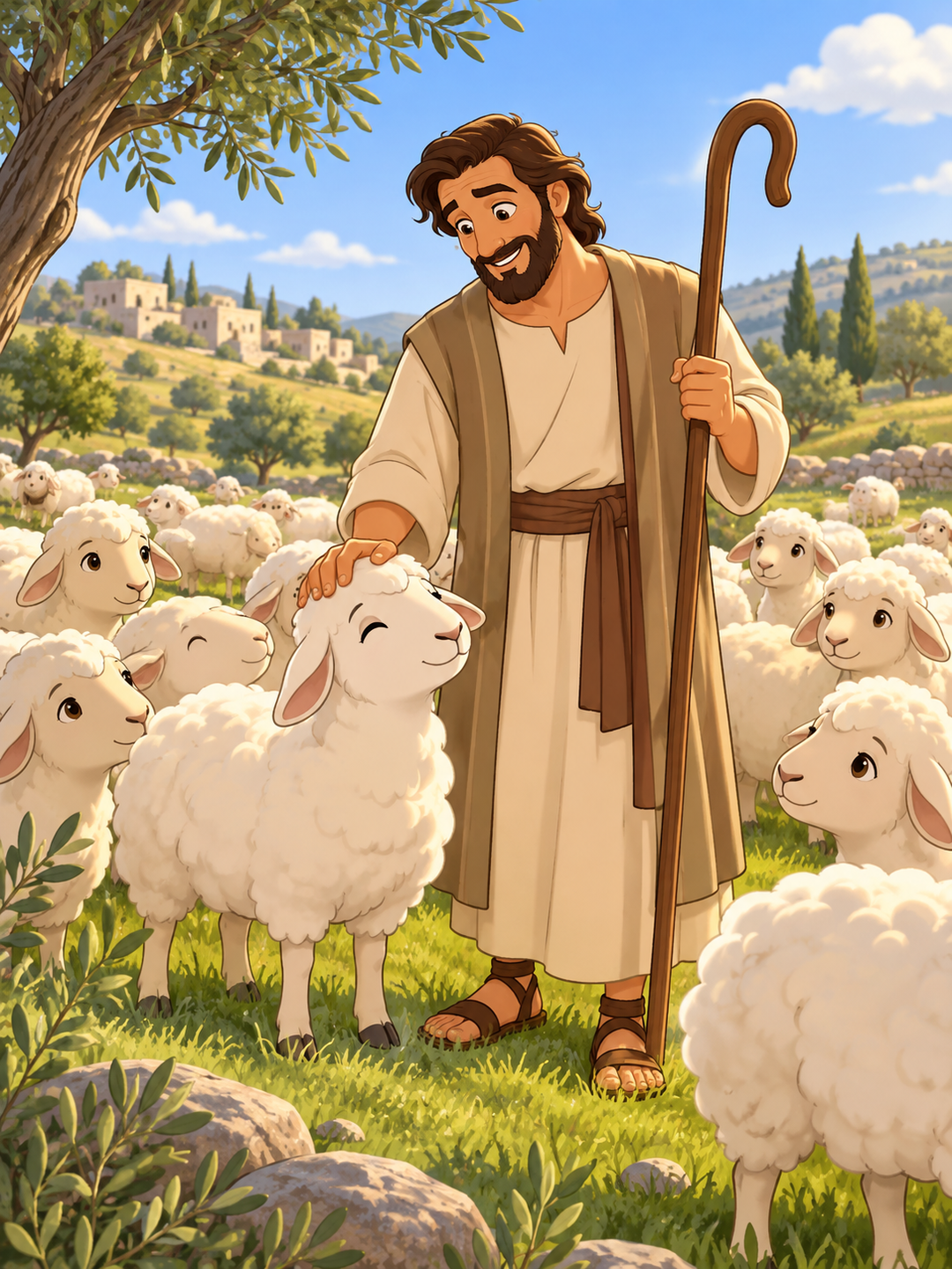 Page 1 illustration for The Story of the Lost Sheep