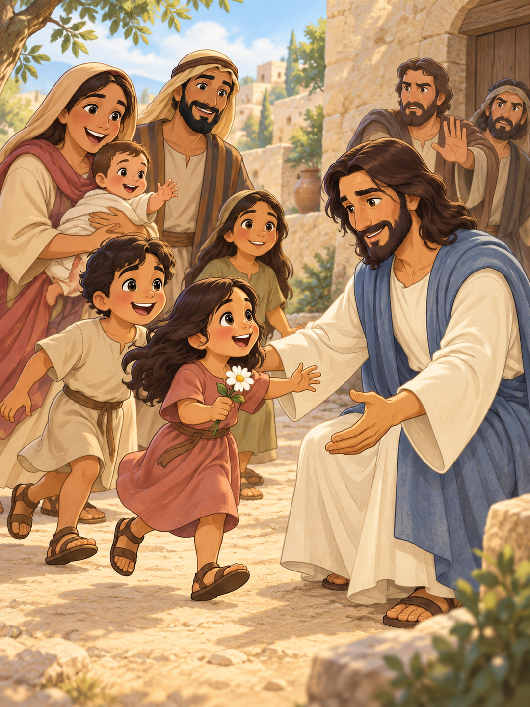Page 1 illustration for Jesus and the Little Children