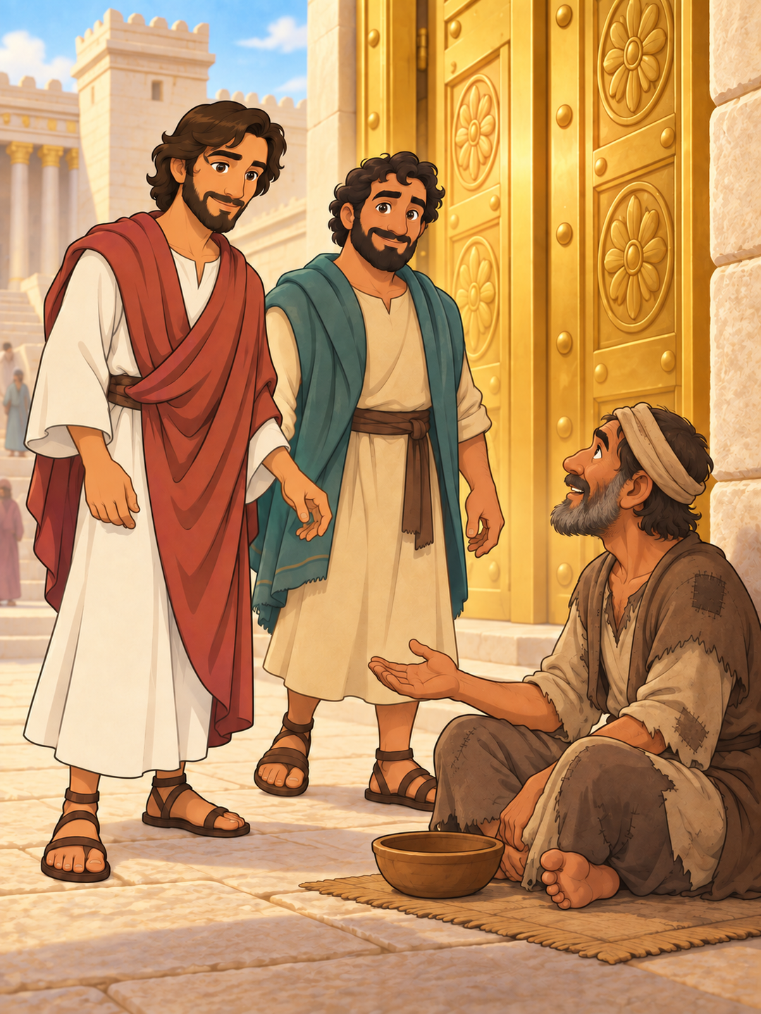 Page 1 illustration for Peter and the Man at the Gate