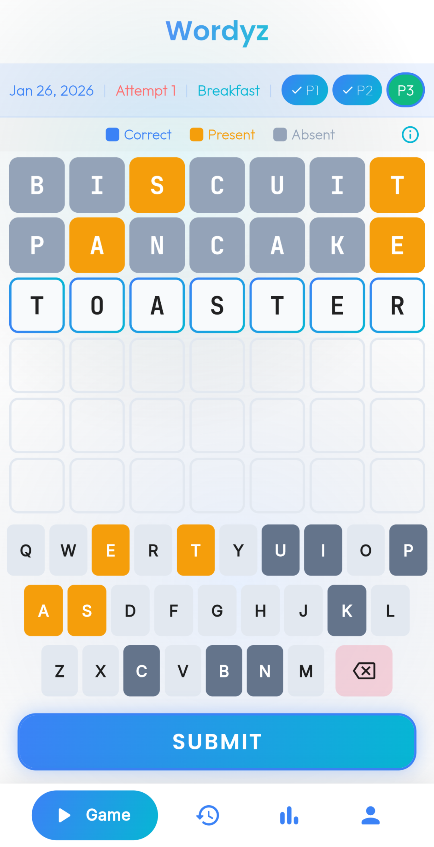 Wordyz puzzle solving