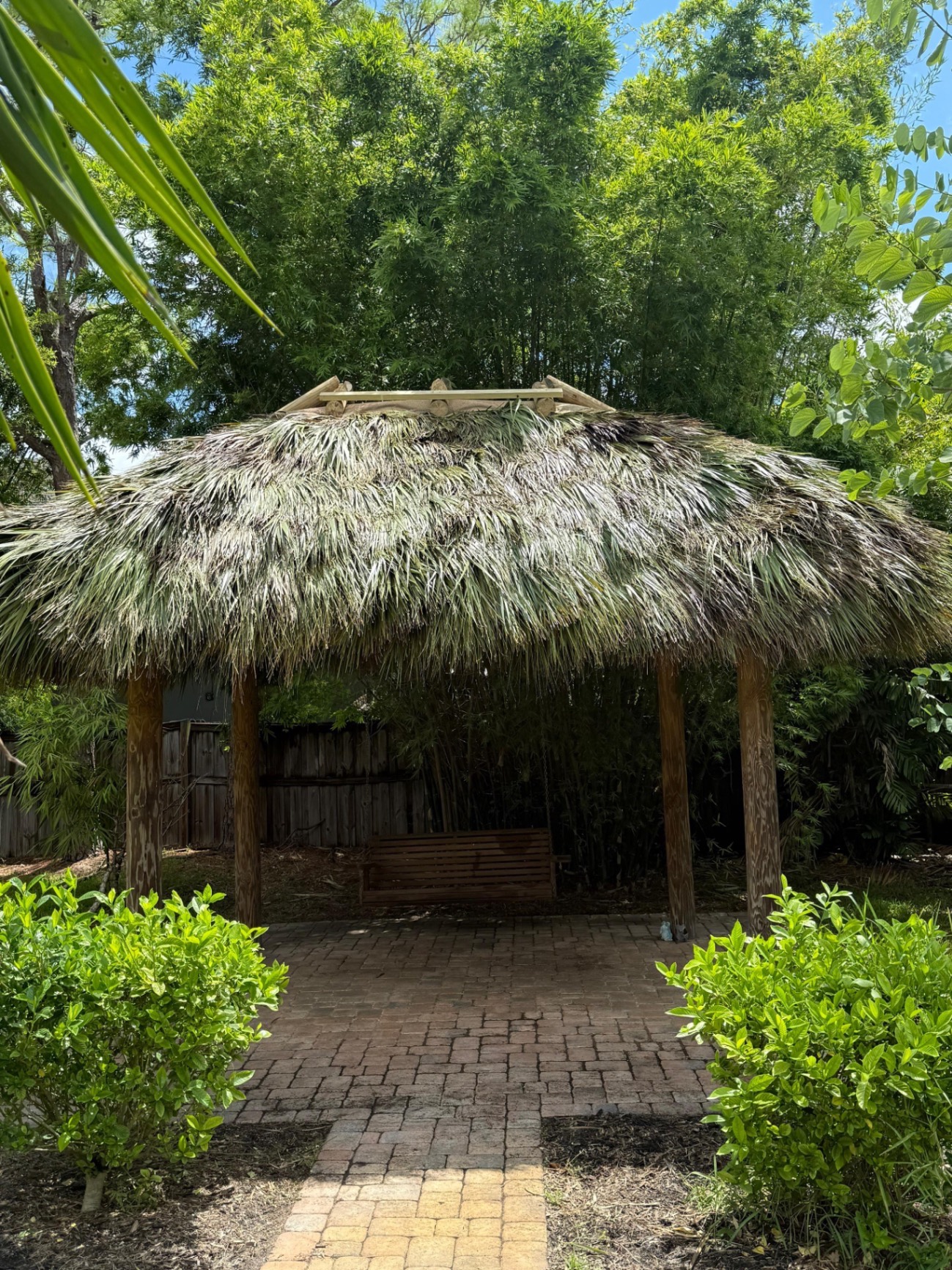 Existing 10 ft x12 ft Tiki Hut Rethatch Port St Lucie Florida – Monster Tiki Huts Project