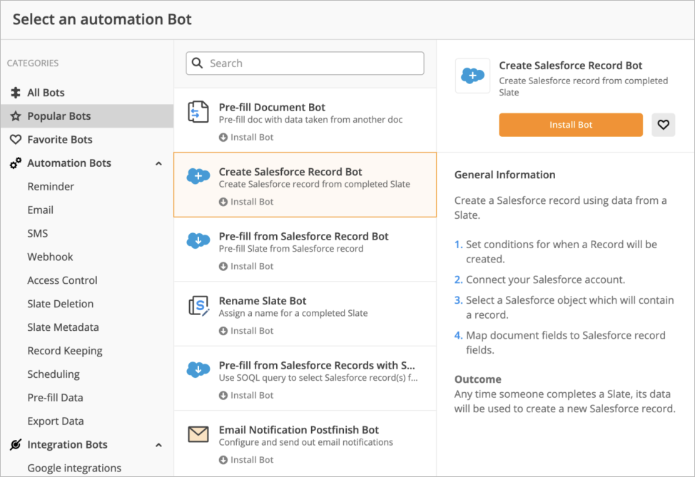 Screenshot of airSlate's workflow and task automation options