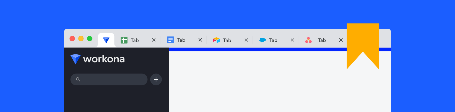 Workona interface for best bookmark manager in Chrome, Firefox, or Microsoft Edge