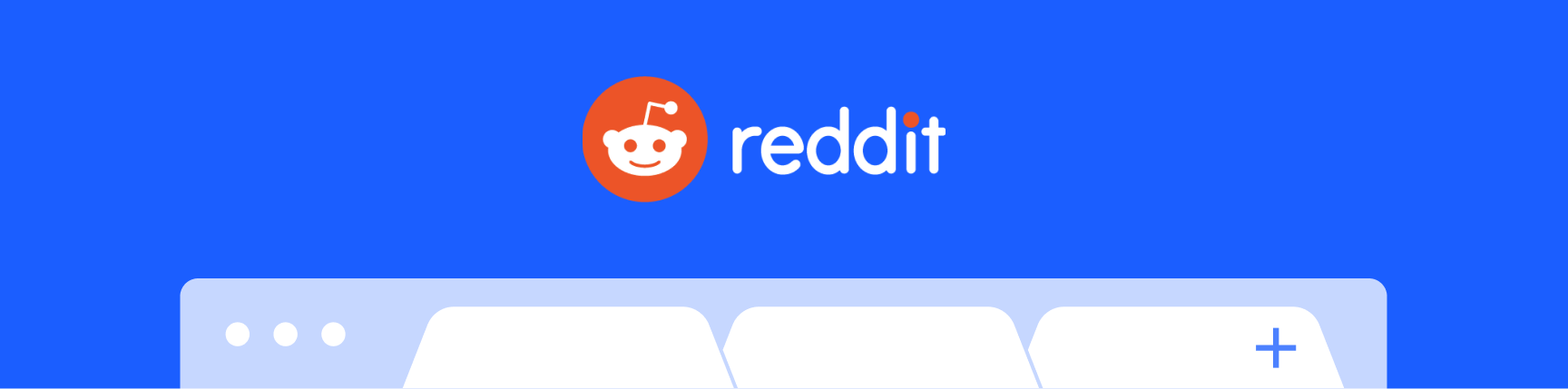 Reddit logo and browser bar set agains a blue background