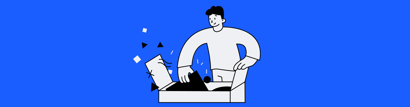 Man opening a storage box for organization