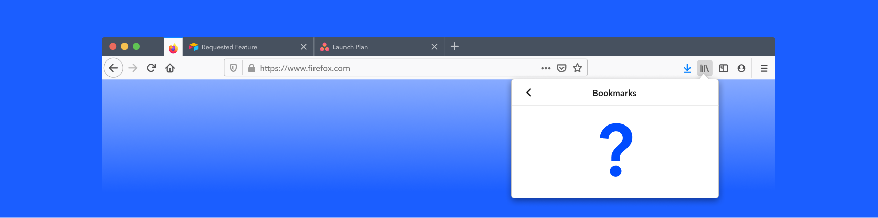 Firefox browser interface with missing or disappeared bookmarks