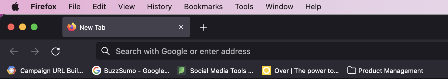 Screenshot of Firefox bookmark toolbar