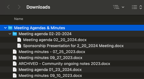 Screenshot of download dialog on a Mac desktop, with a copy of a shared Google Drive folder visible