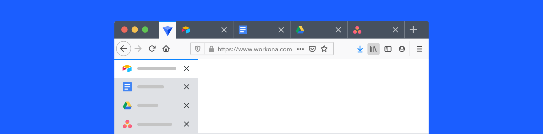 Illustration of vertical tabs in Mozilla Firefox