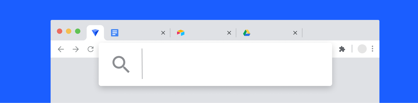 A view of a Chrome browser window with multiple tabs open, with a search bar open across all of the tabs