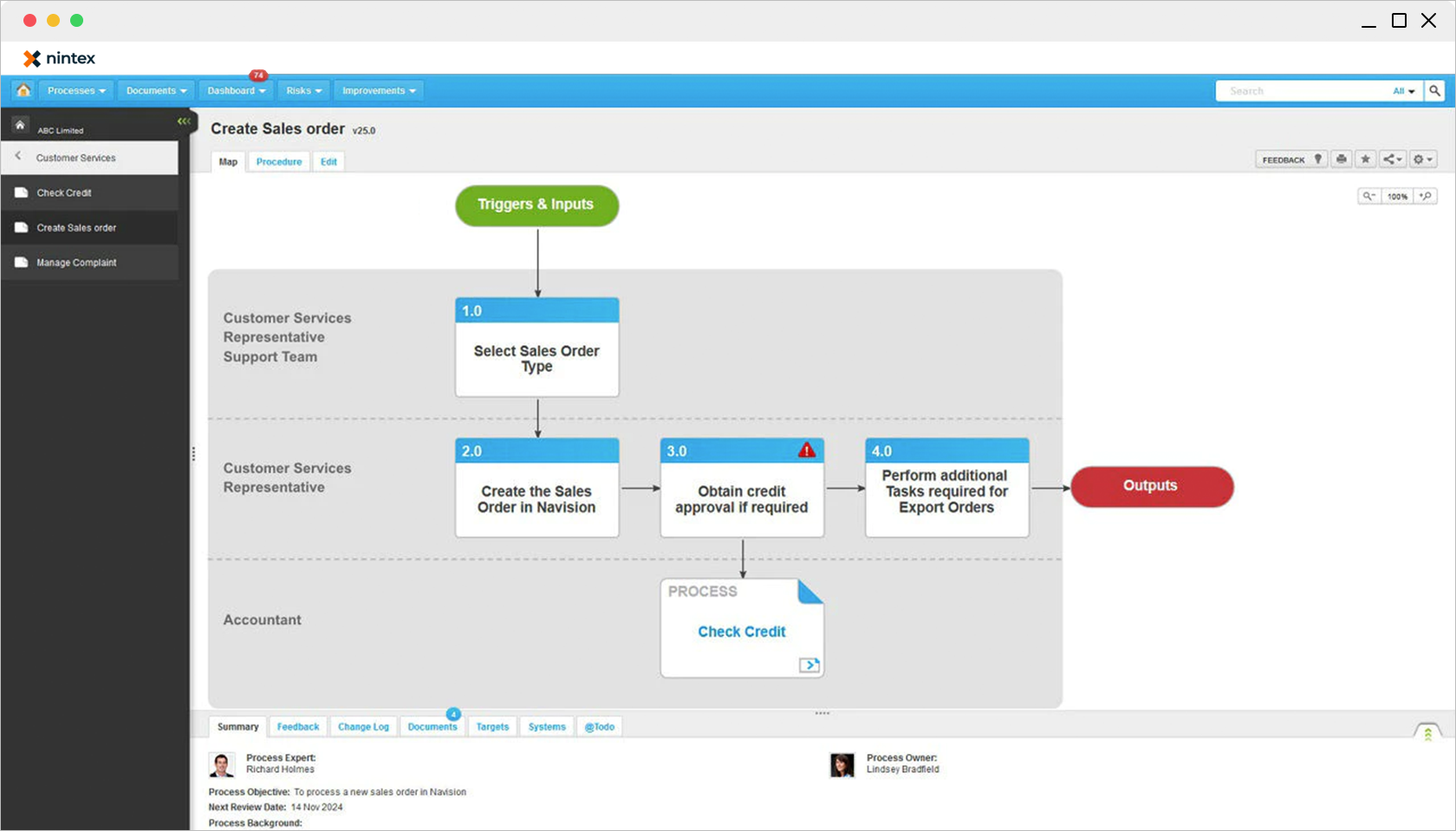 Screenshot of the Nintex business process automation flow builder