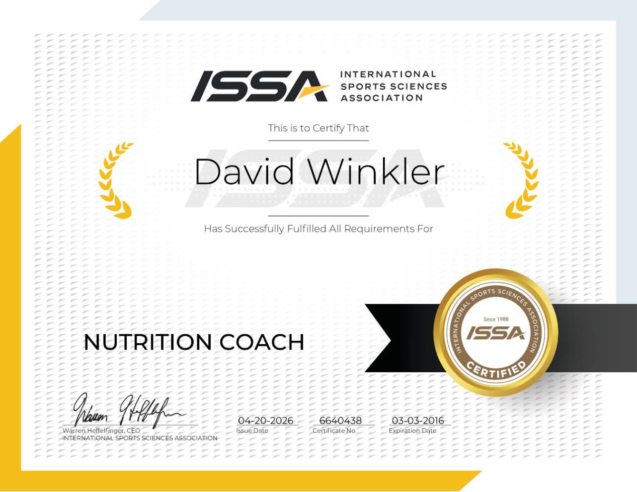 Nutrition Coach ISSA Certified