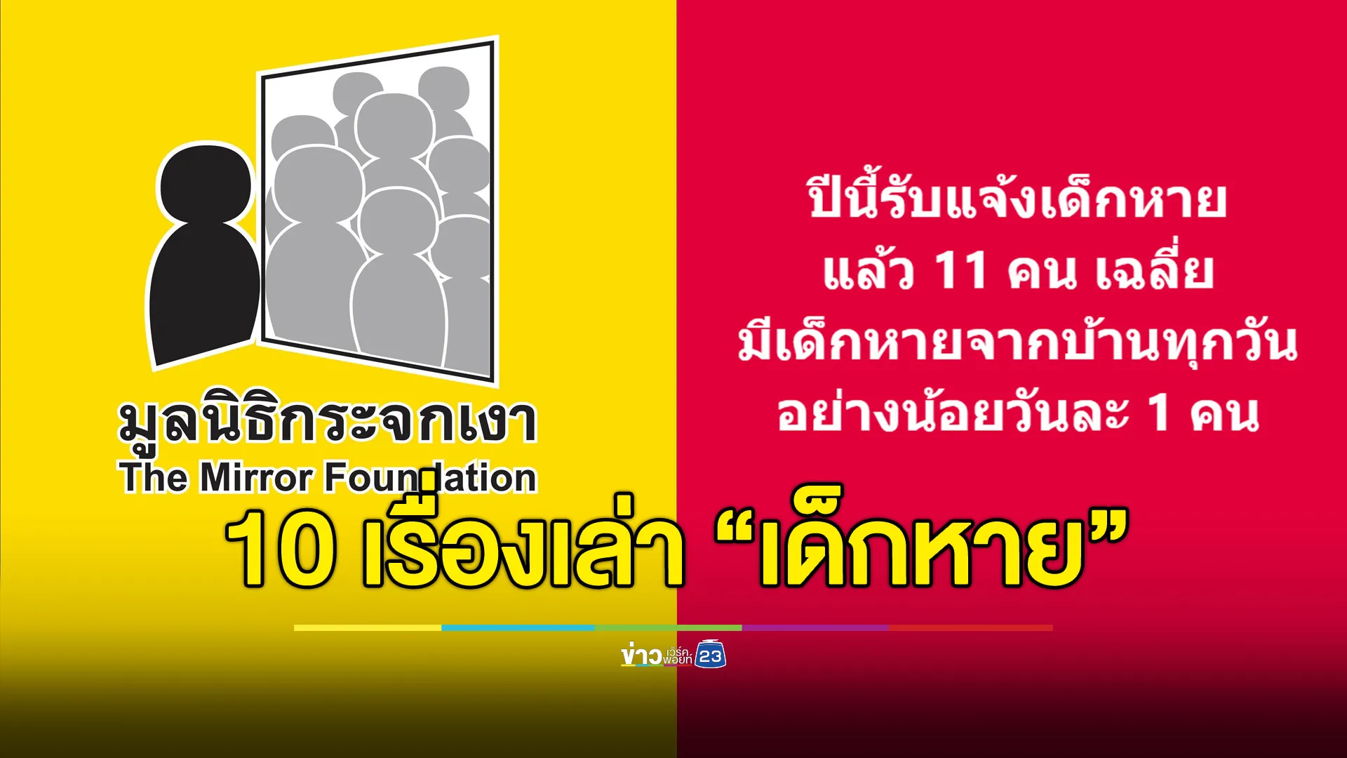 แค่ 11 วัน มีแจ้งเด็กหาย 11 คน - ‘กระจกเงา’ เล่า 10 เรื่องเด็กหาย