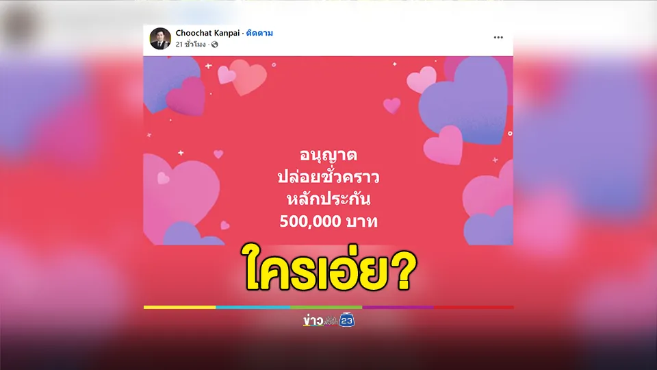 ทนายมิน พีชญา โพสต์ อนุญาตปล่อยชั่วคราวหลักประกัน 500,000 บาท 