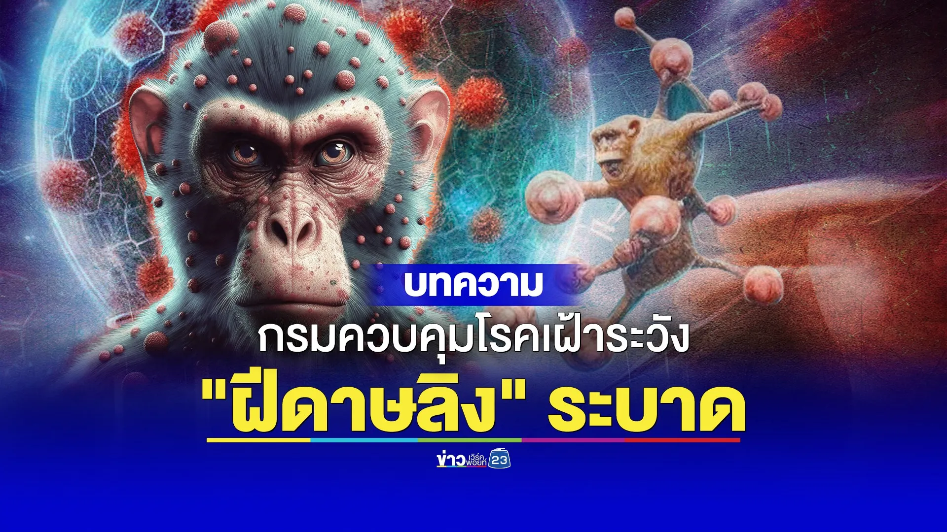 กรมควบคุมโรคเตือน เฝ้าระวัง “ฝีดาษลิง” ระบาด