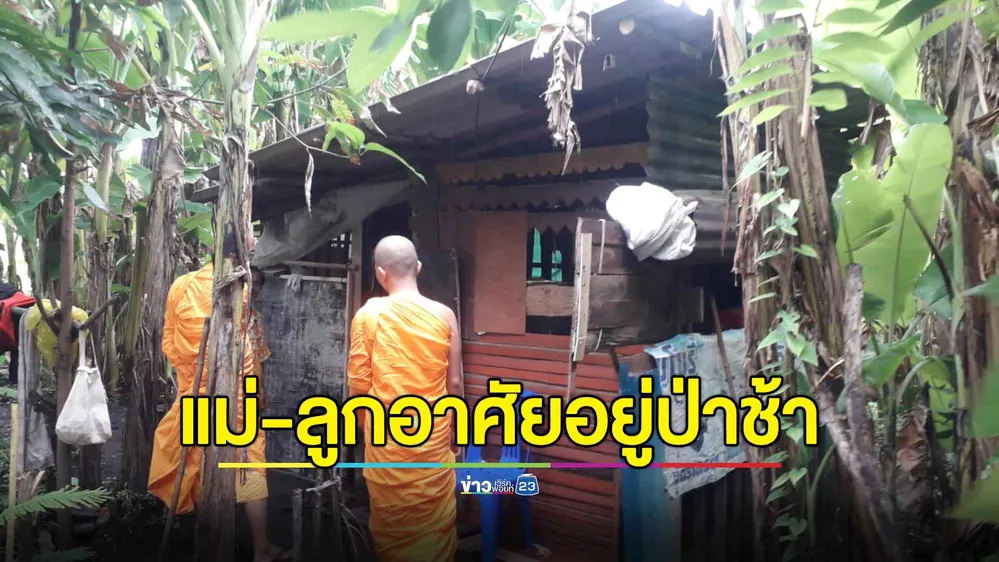 พบหญิงชรากับลูกชายป่วยจิตเวช ปลูกกระท่อมนอนในป่าช้า