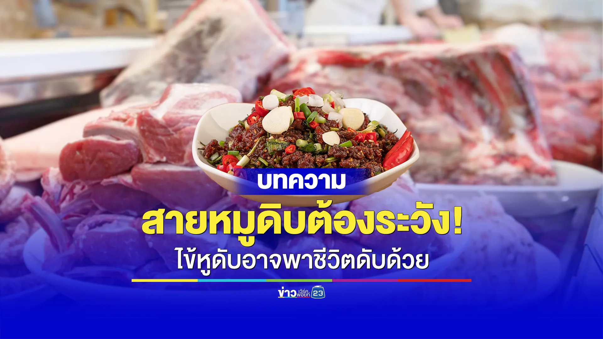 สายหมูดิบต้องระวัง! ไข้หูดับอาจพาชีวิตดับด้วย
