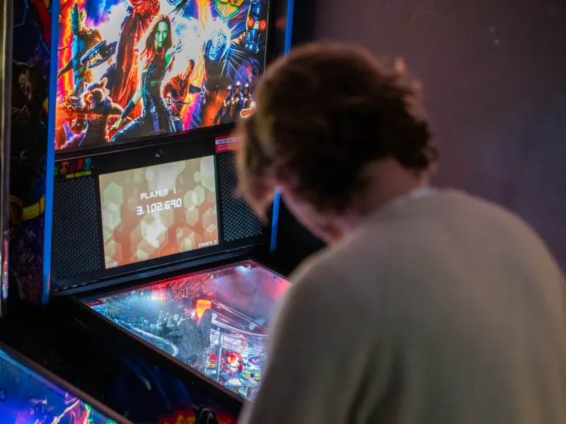 Pinball in action at Work-Work