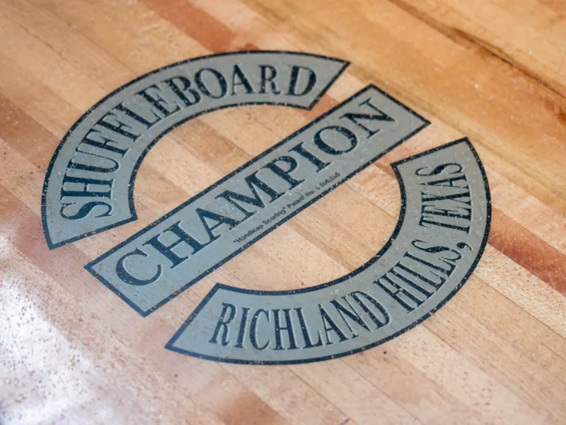 Shuffleboard in action at Work-Work