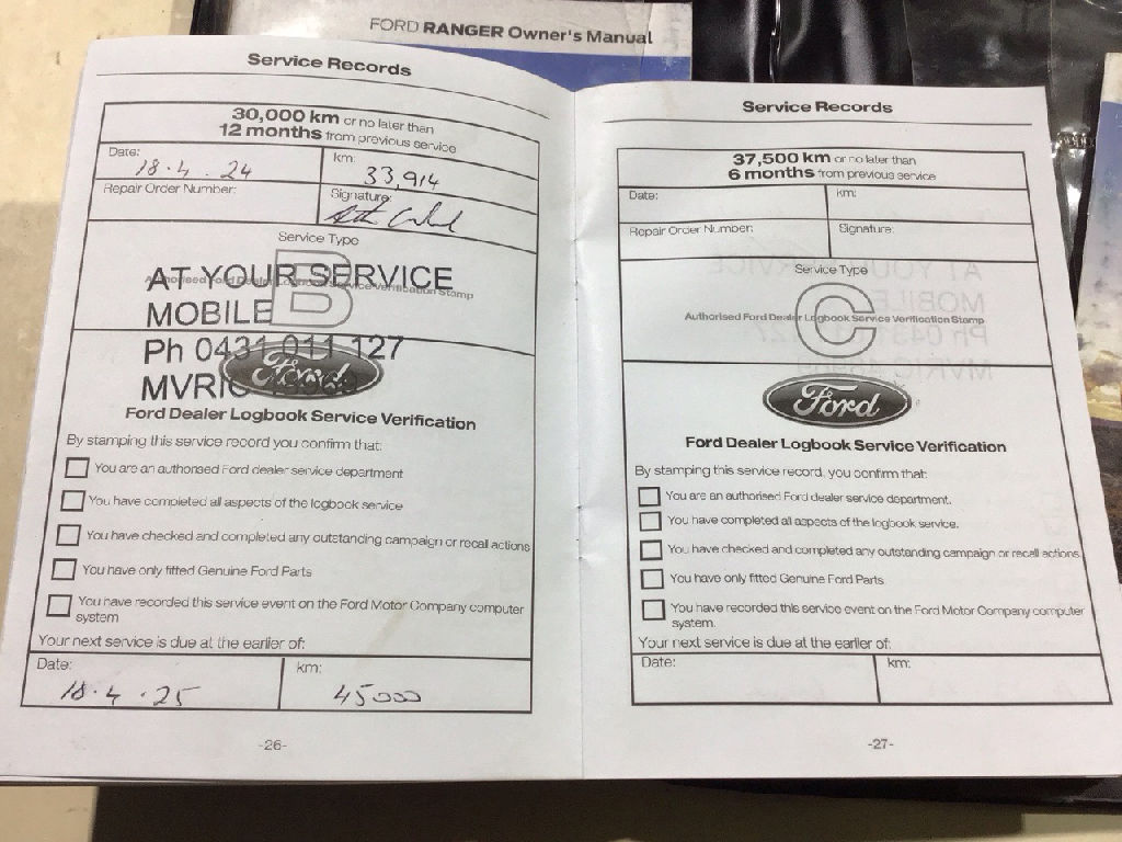 Owners Manual and Service Book PX photo 4