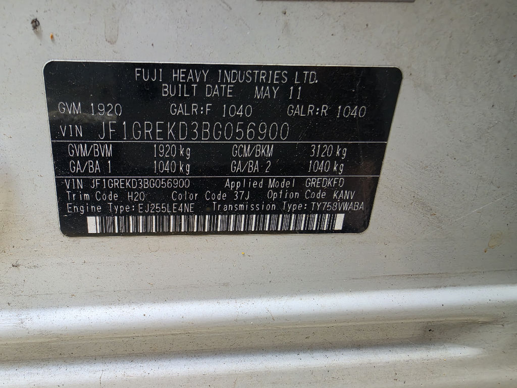GR 2011 SUBARU WRX photo 6