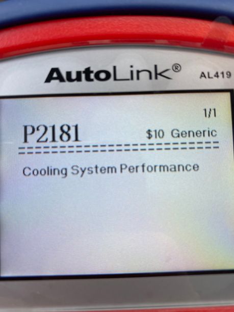P2181 Cooling System Performance trouble code