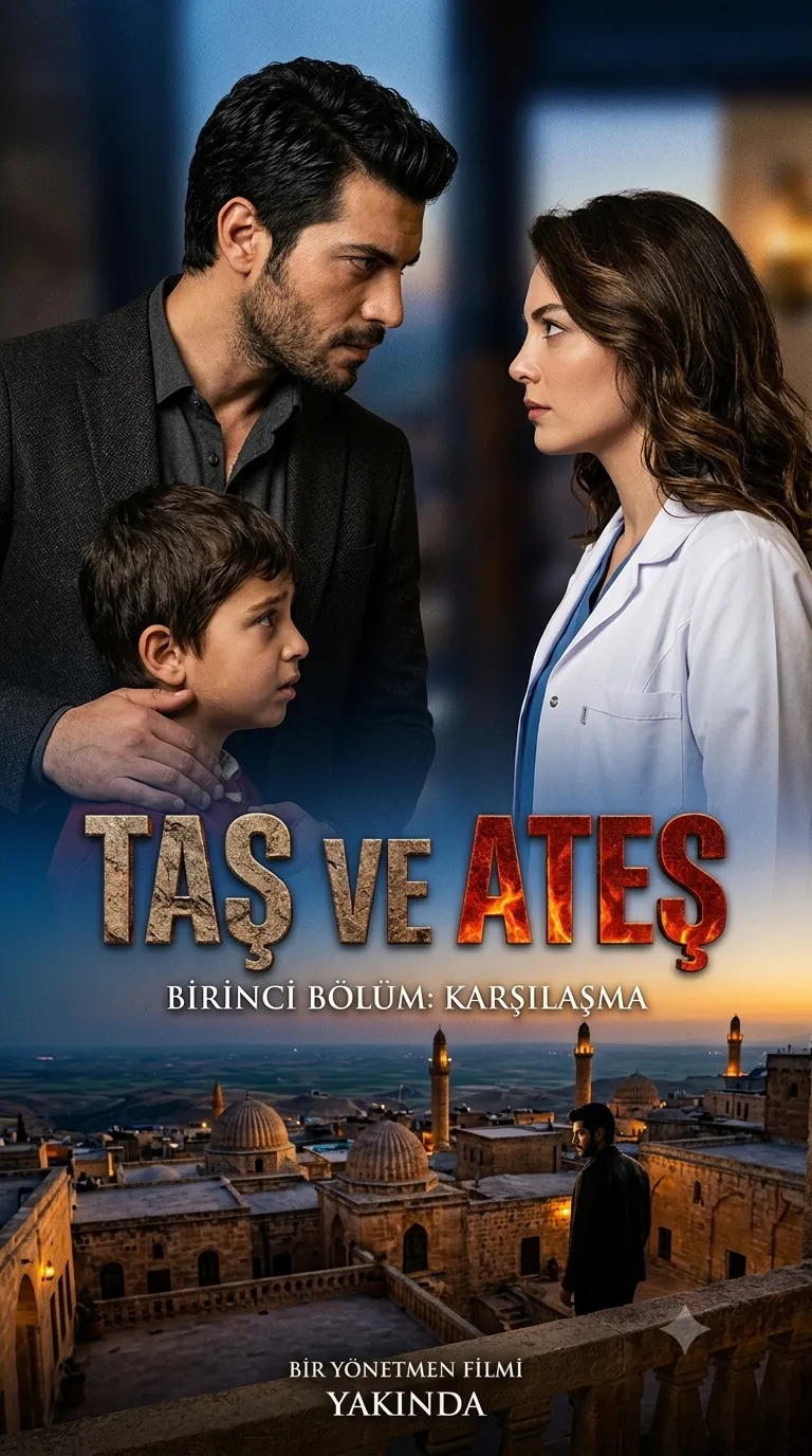 Taş ve ateş - 2. Bölüm: Ateşin Gölgesi 2.bölüm
Sahne 1: Fırtına Öncesi Sessizlik (Hastanenin Dışı)
Hastanenin dış çekimi. Hava kararmış, ufuk çizgisi turuncu alevlerle boyanmış. Uzakta, tarlalardan yükselen dumanlar gökyüzünü kirletiyor. Demirhan, hastanenin giriş merdivenlerinde sırtı kameraya dönük duruyor. Elleri arkasında birleşik, omuzları dik. Yanında Zeynep, elinde bir dosyayla kapı eşiğinde, dumanları izliyor.
(Görsel Notu: Bu sahne, iki karakter arasındaki güç ve bakış açısı farkını yansıtan geniş ve dramatik bir kare.)
Sahne 2: Koridorda Hesaplaşma
Hastane koridoru. Işıklar cılız ve titrek. Demirhan, Zeynep’in üzerine yürüyor; aralarındaki mesafe neredeyse sıfıra iniyor. Demirhan’ın yüzünde o bildik, soğuk ve otoriter ifade var. Zeynep ise geri çekilmiyor, bir adım öne çıkıyor. Zeynep’in beyaz önlüğü, Demirhan’ın siyah paltosuyla zıtlık oluşturuyor.
(Görsel Notu: Karşı karşıya duran iki güçlü karakterin yakın plan çekimi. Demirhan'ın yüzünde bir gölge, Zeynep'in gözlerinde meydan okuma.)
Sahne 3: Patlama ve Kaos
Hastane sarsılıyor! Dışarıdan gelen devasa bir patlama sesi camları çatlatıyor. Zeynep elindeki dosyayı düşürüyor. Demirhan, bir an bile tereddüt etmeden çıkışa koşuyor. Hastane bahçesine çıkan merdivenlerden aşağıya, kaosa doğru inen Demirhan'ın silüeti. Arka planda devasa alevler göğe yükseliyor.
(Görsel Notu: Dinamik, aksiyon dolu bir sahne. Arka planda ateşin parlaklığı, ön planda ise yıkımın başladığı an.)
Sahne 4: Ateşin İçinde
Demirhan arabasına biniyor, lastikler toprağı savuruyor. Zeynep, hastanenin kapısında şok içinde izliyor. Demirhan, tam arabayı sürecekken duruyor ve camı indirip Zeynep’e bakıyor. "Sadece izlemek mi istiyorsun, Doktor? Yoksa şifa dağıtmak mı?" diyor sesi motor sesini bastırarak. Zeynep, bir karar anında. Hızla hastanenin kapısına dönüp çantasını alıyor ve Demirhan’ın aracına doğru koşuyor.
(Görsel Notu: Zeynep’in arabaya doğru koştuğu an, arkasındaki alevlerin büyüklüğü.) bölüm görseli 1