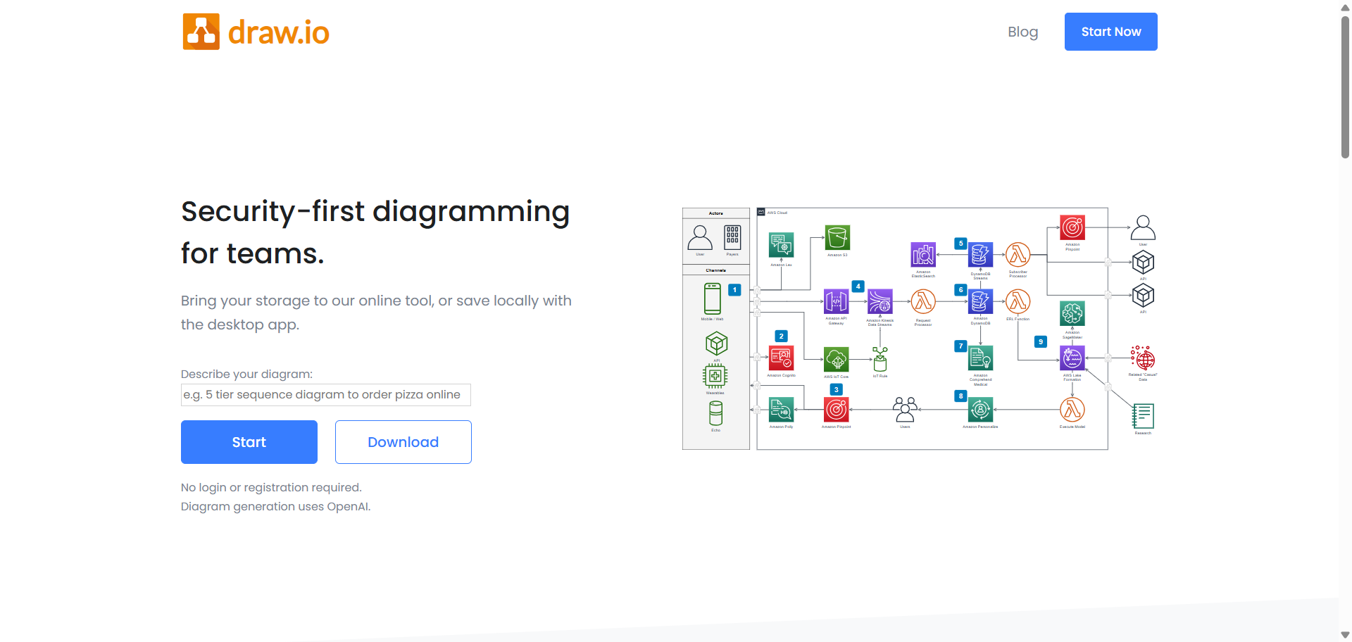 draw.io landing page