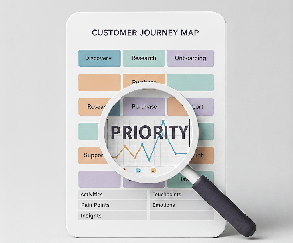 Journey maps drive prioritization 