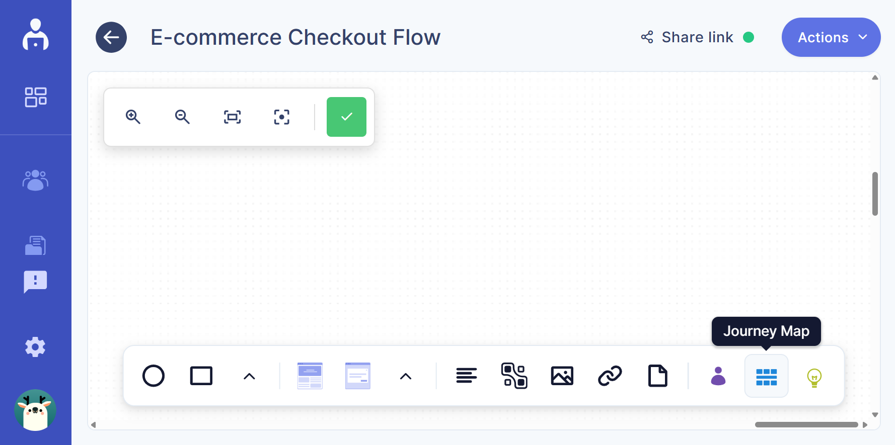 Journey map icon in the toolbar