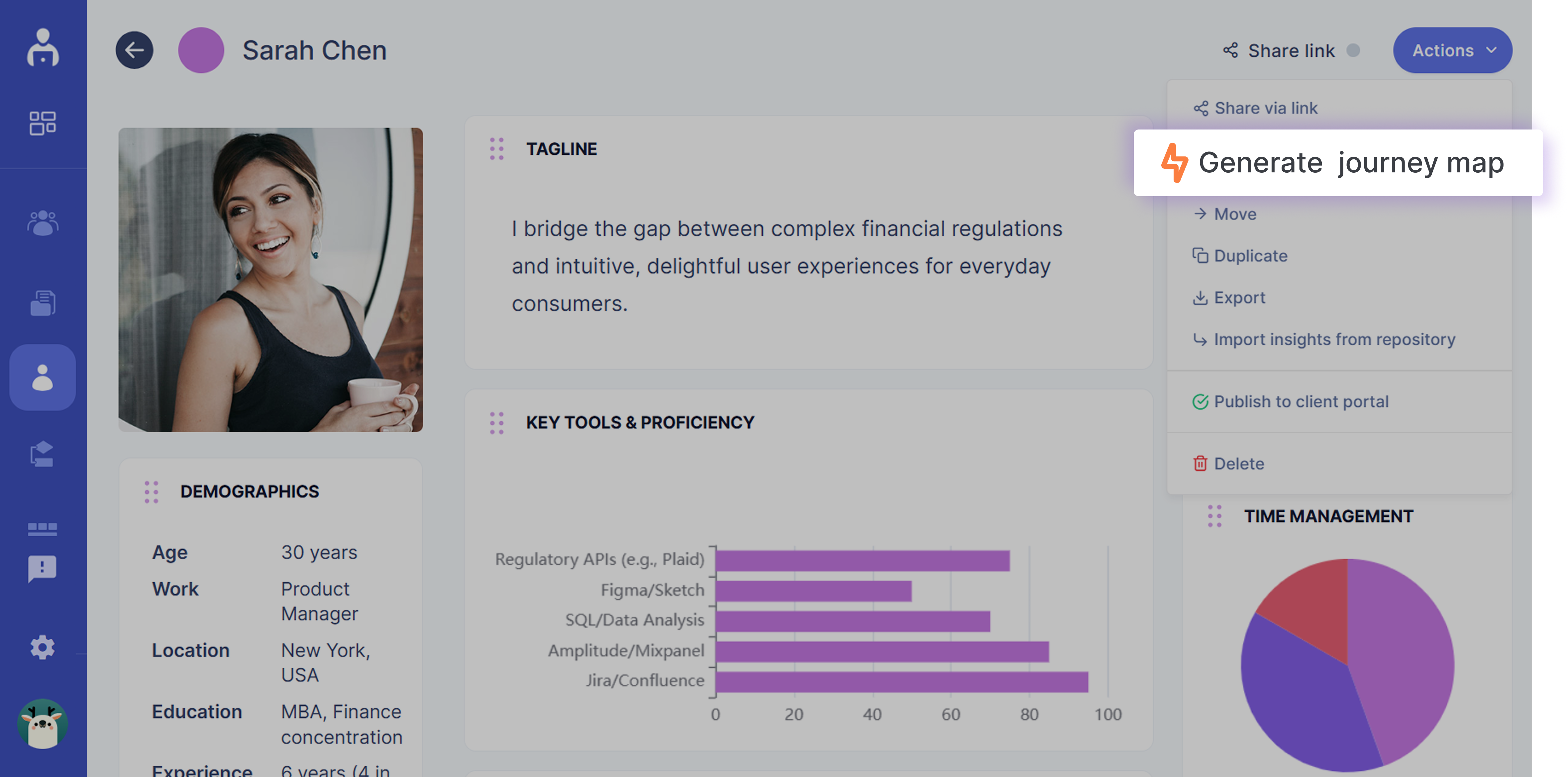 Generate journey map with existing persona