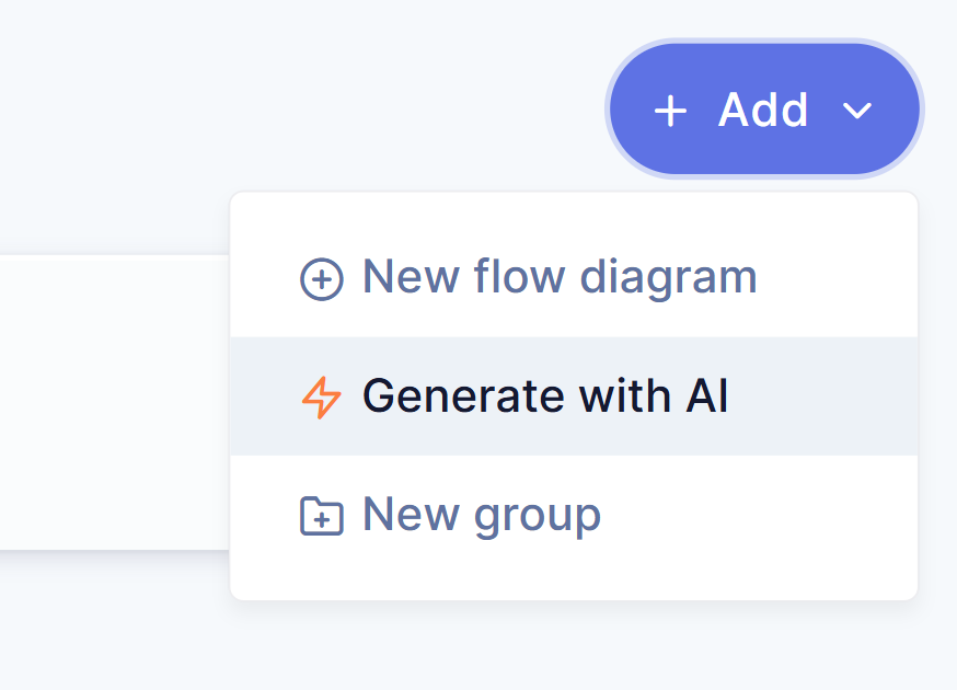 Generate with AI option in the dropdown menu