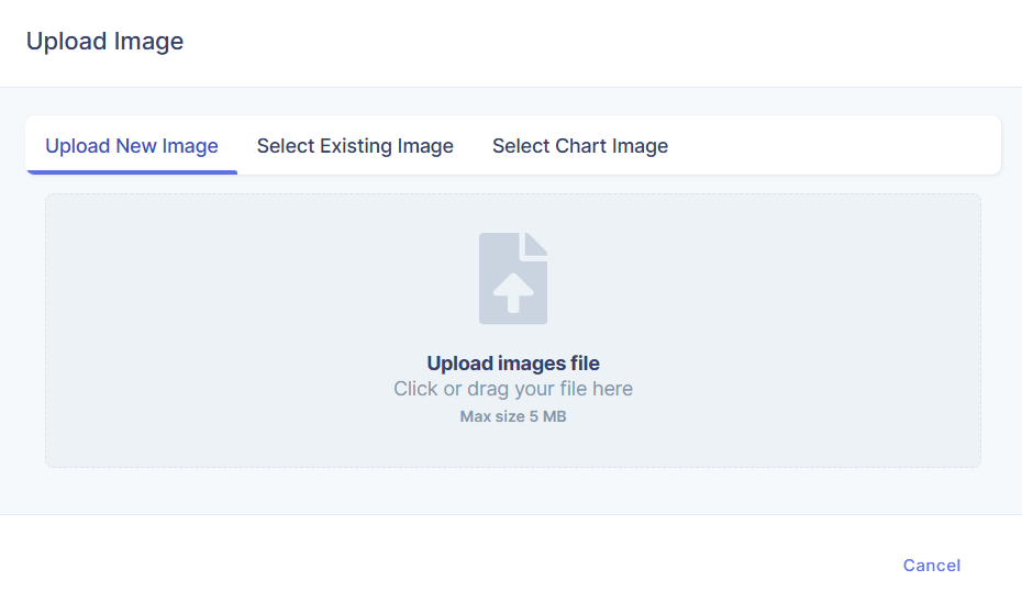 Upload a new image or select from existing images
