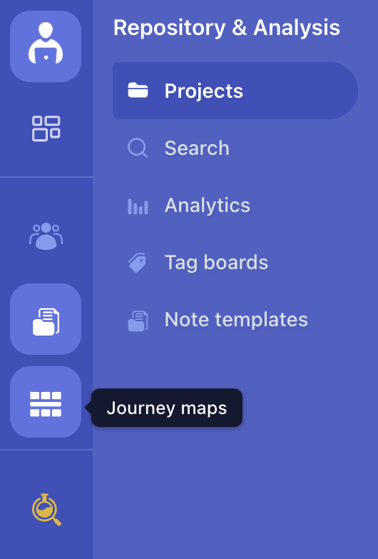 Journey map icon on the left sidebar