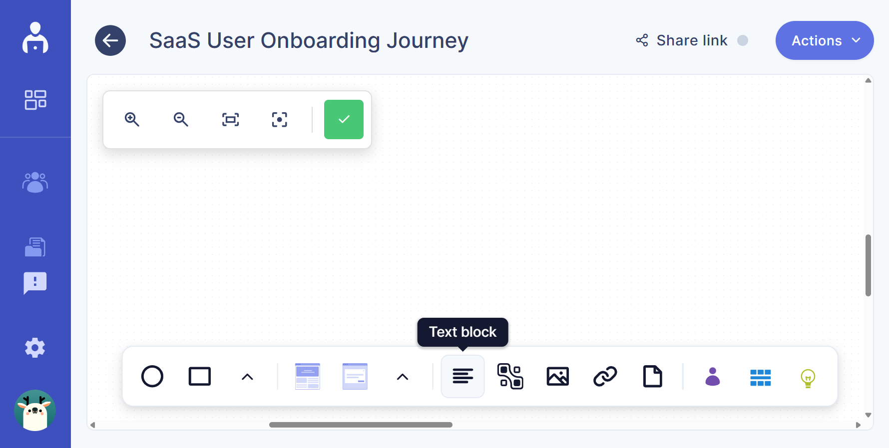 Text block icon in the toolbar