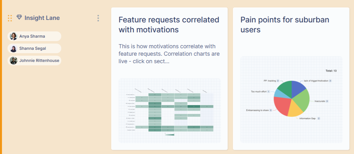 Insight lane in the journey map