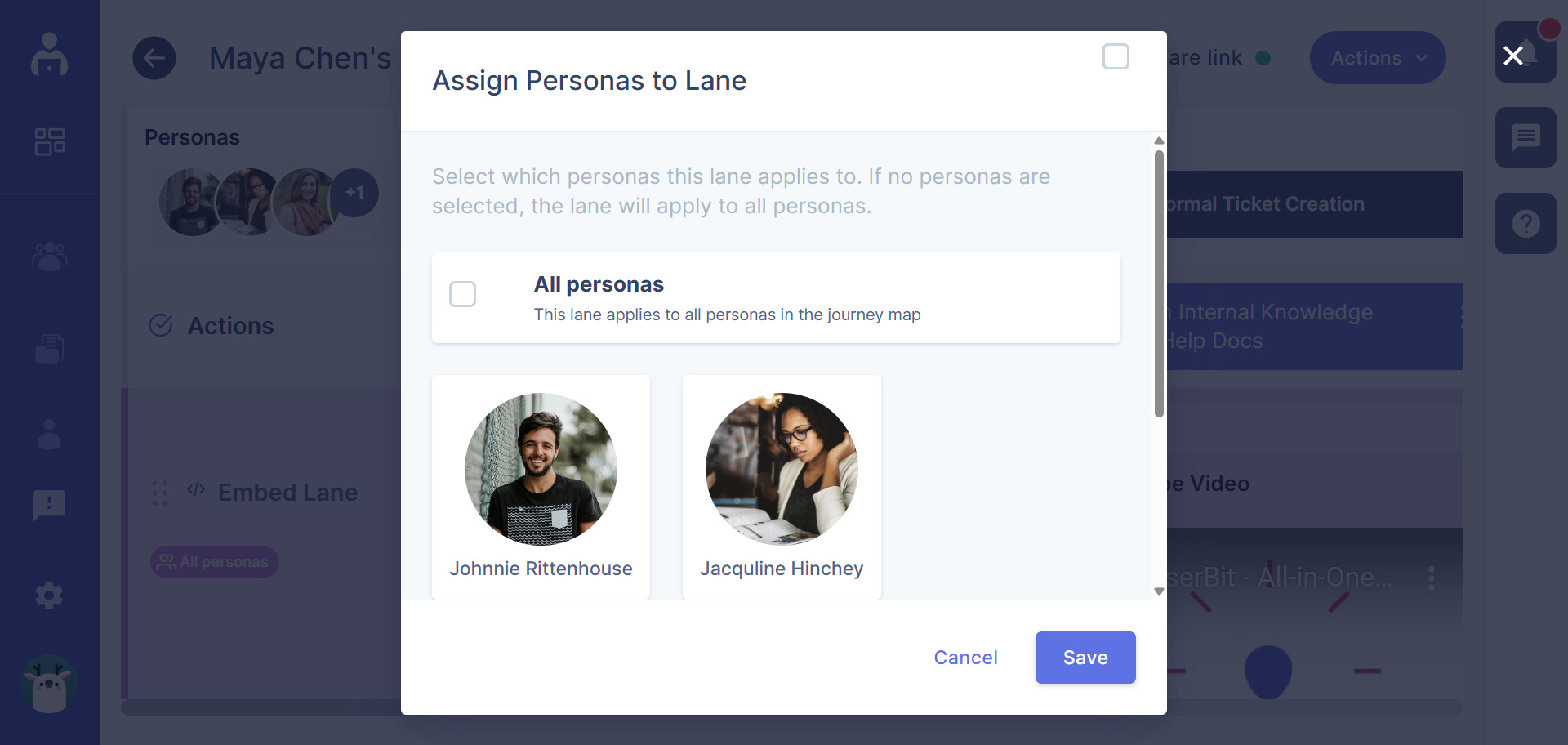 Assign persona to specific lane
