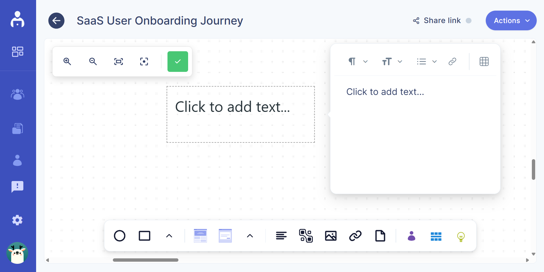 Text node on the canvas