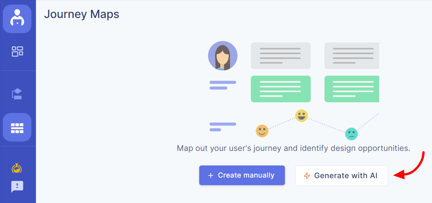 Generate journey map template with AI
