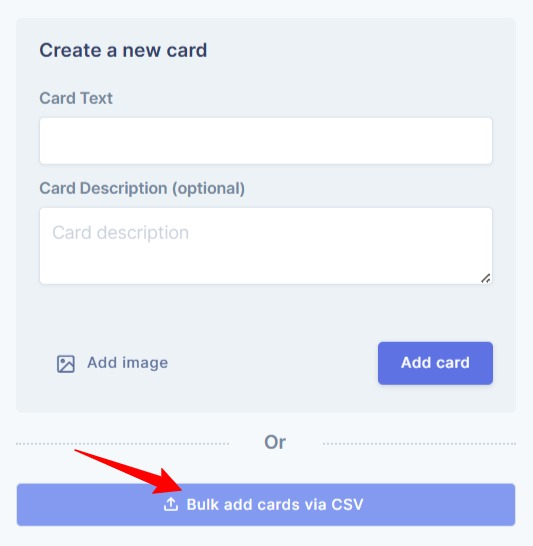 Bulk add cards via CSV