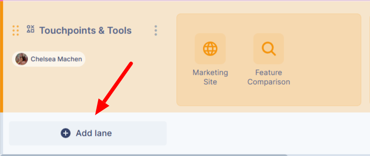 Add lane button in the journey map