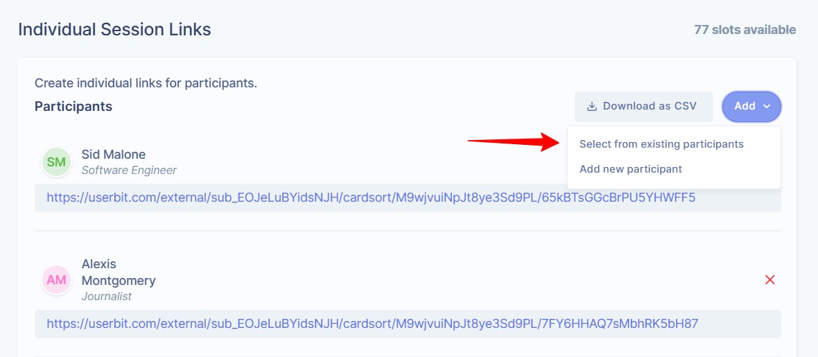 Adding participants form your contacts