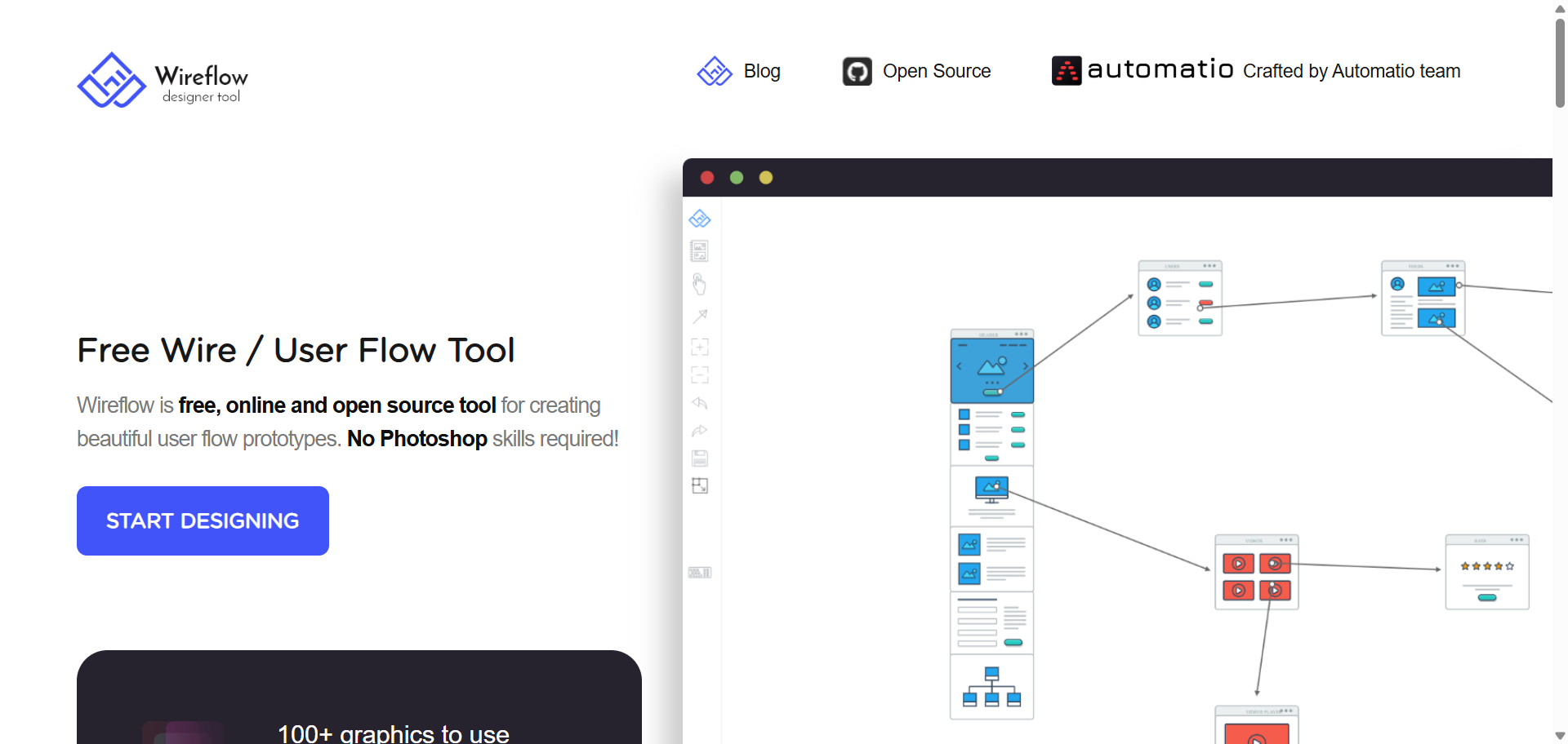 Wireflow landing page